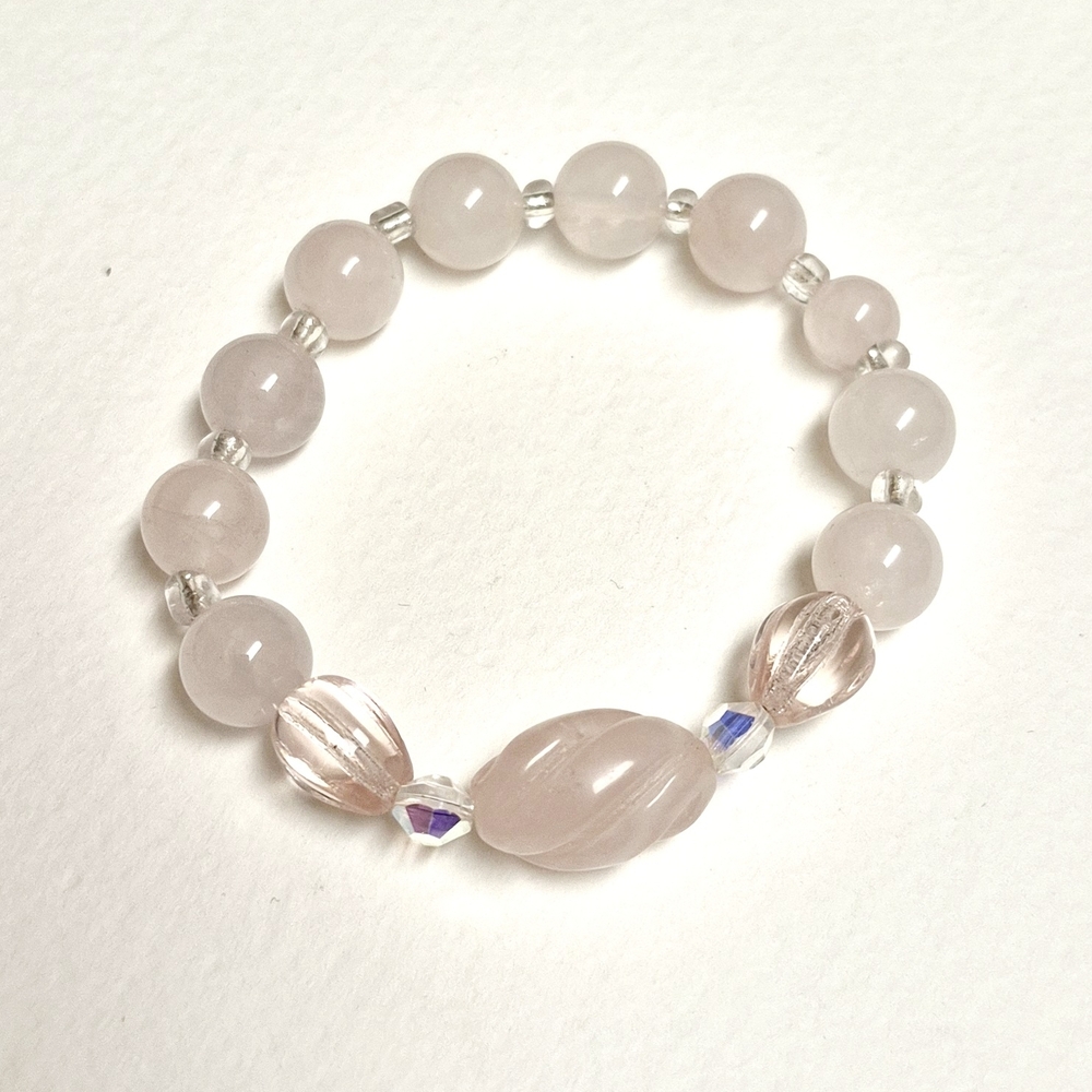 Rose Quartz Beaded Stretch Bracelet